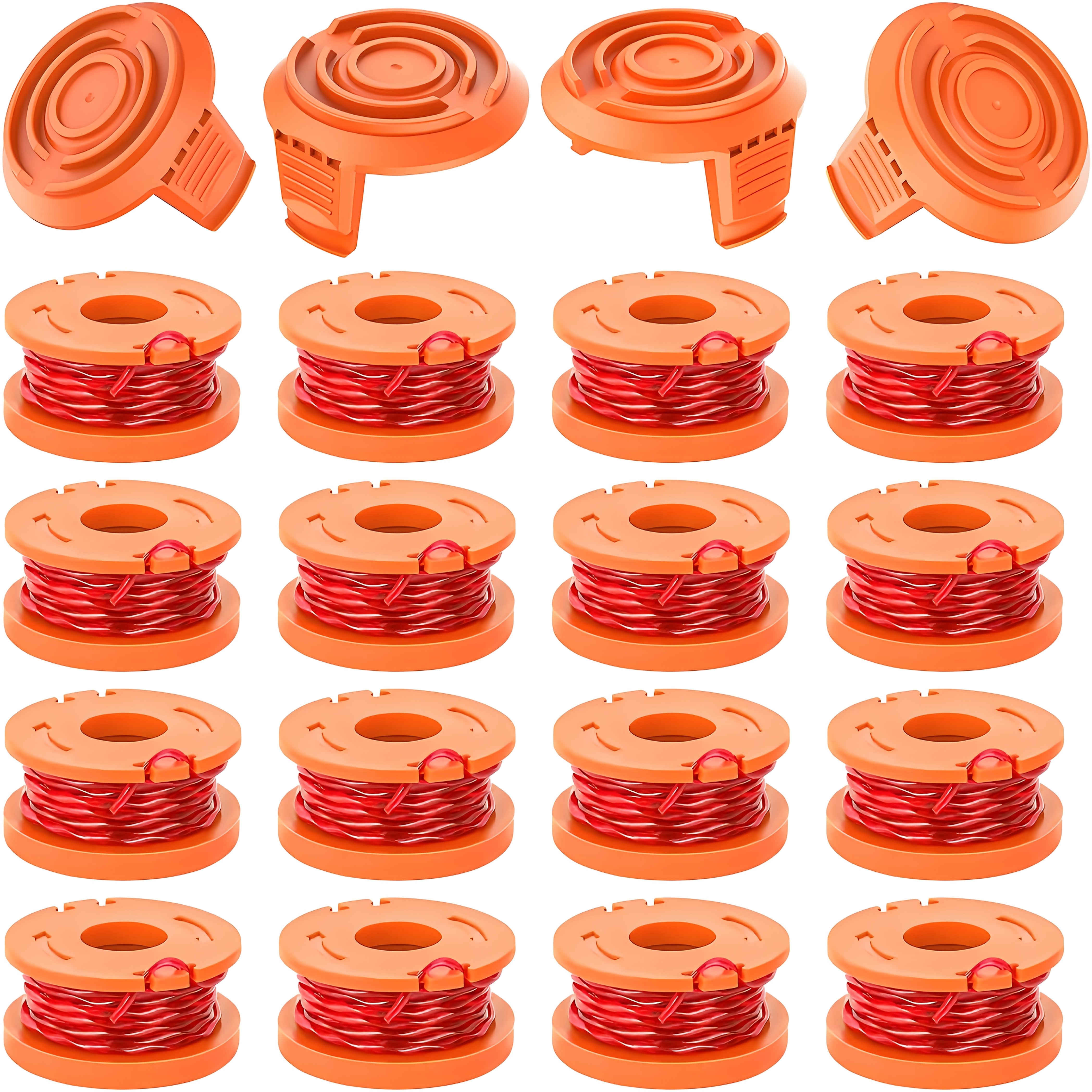 Trimmerspulen Für Worx Rasentrimmer – 4 Spulen + 1 Kappe, 0,2 Cm (1,65 Mm) Draht, Kompatibel Mit WG150, WG160 Usw.