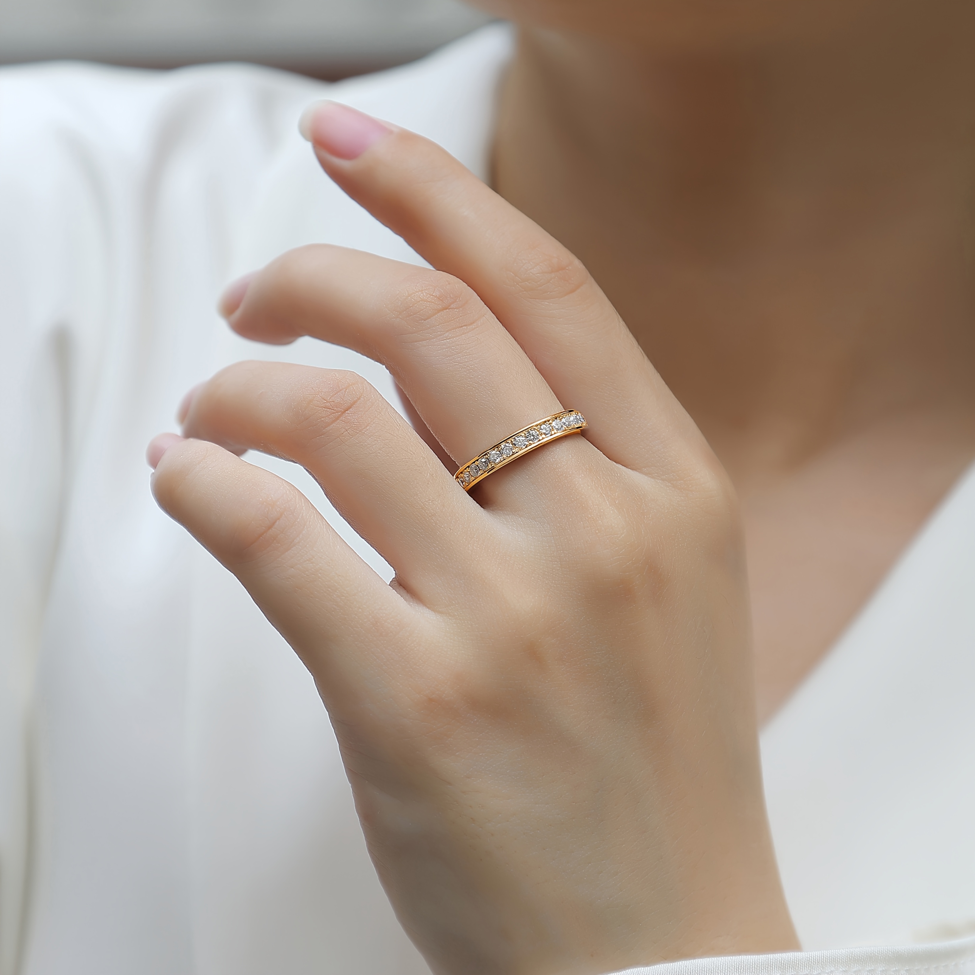 Women's Floral Dance Moissanite Ring, Elegant Gift for Special Occasions