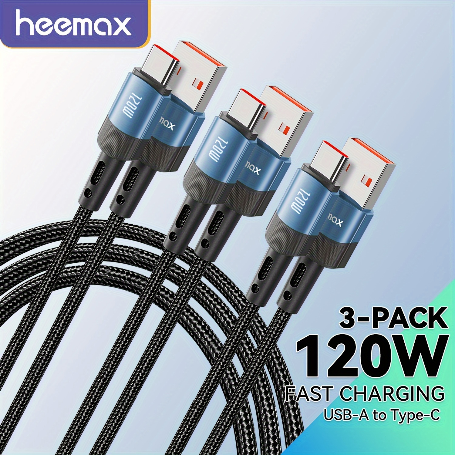 

Usb C Charger Cable 3.3/6.6/10ft Fast Charging 120w, 1/2/3pcs Type C Charging Cable Usb A To Usb C Cable Cord Compatible With Iphone 15/pro/plus/pro Max, Samsung Galaxy S23/s22, Macbook Pro, Pro Etc