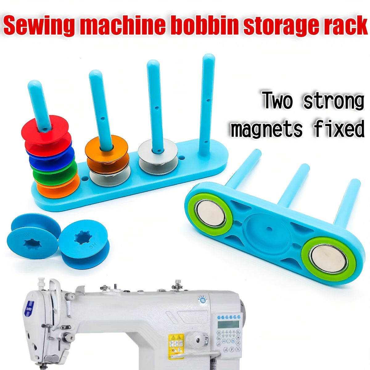 

Magnetic Bobbin Holder For Sewing Machines - Easy Install, No Power Needed, Blue - Ideal For Clothing Factories & Home Use