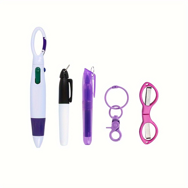 TEMU This Set Of Nurse Badge Additions Features A Retractable Ballpoint Pen, A Mini Folding Stainless Steel Safety Scissors, And A Nursing Keychain