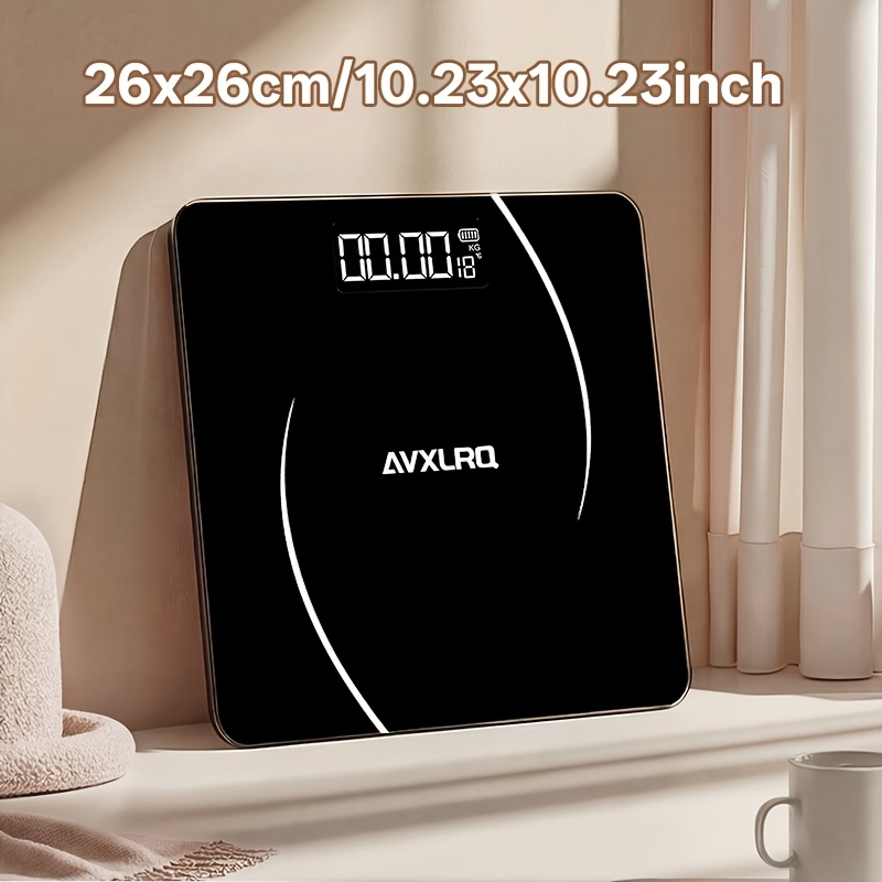 TEMU Báscula de baño de precisión, báscula electrónica de pantalla LCD ultradelgada con indicador de , pesaje automático al , medible 180 kg, cambio