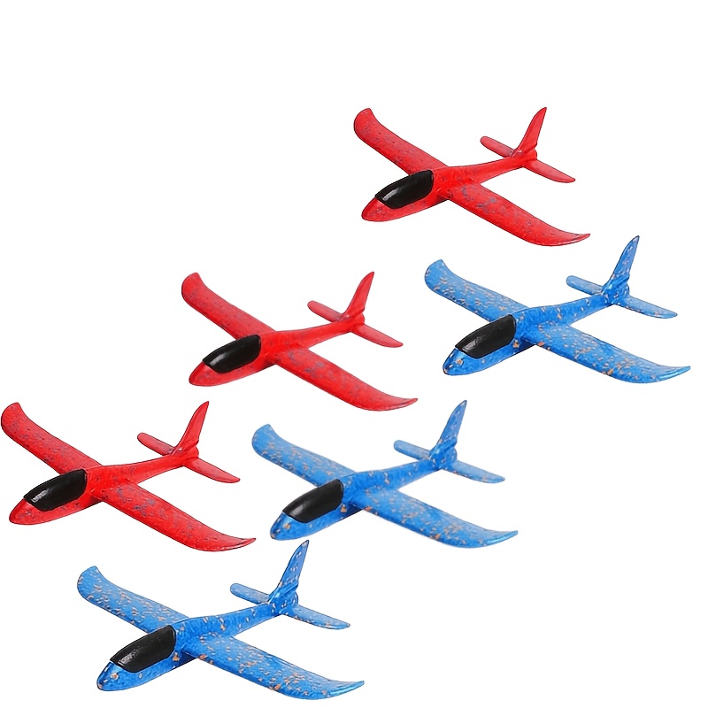 TEMU Gift For Her/him 6-pack Random Color Kids' Party Favor Throwing Airplanes, 2 Flight Modes, Easy With Manual Throw, Suitable For Outdoor Lawns,