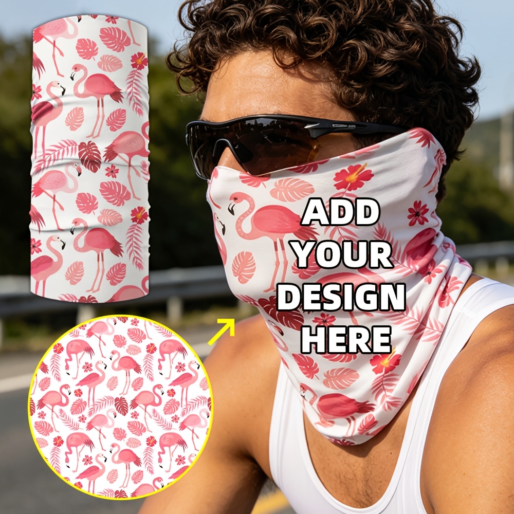 TEMU 1pc Customizable Personalized Face Mask Neck Gaiter - Headscarf-style Windproof Breathable Multifunctional Headwear, Suitable For Cycling,