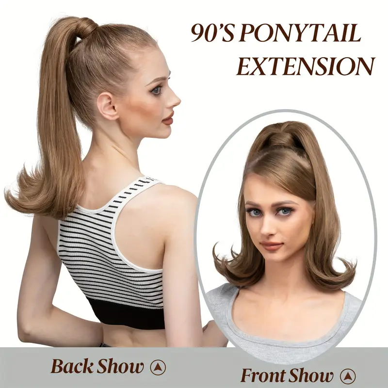 straight hair ponytail extension with combs brand suitable for white women stylish and durable details 0