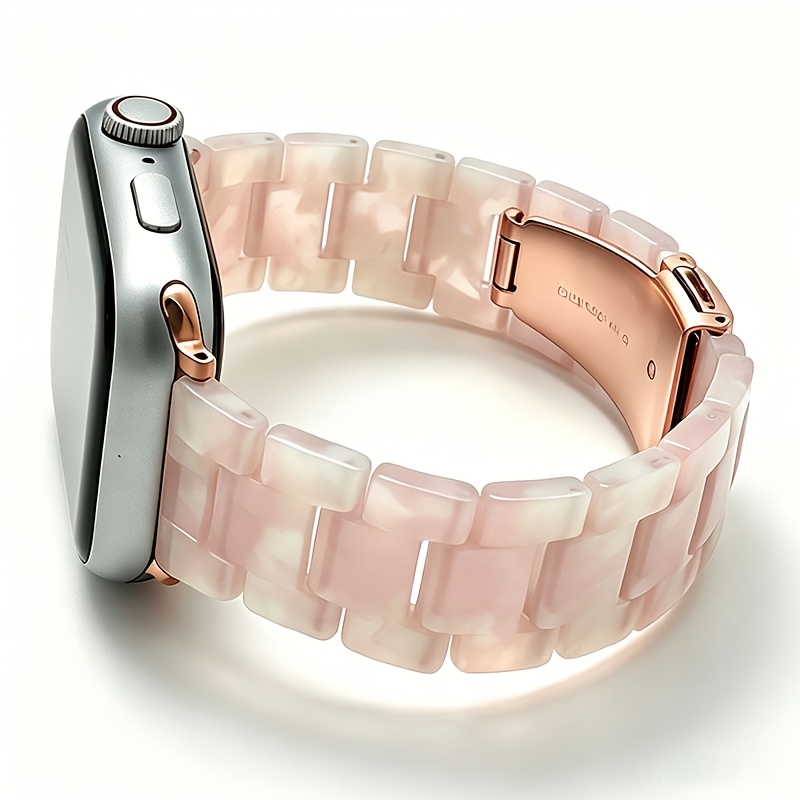 TEMU Adjustable Lightweight Resin Watch Strap Compatible With 38mm 40mm 41mm 42mm 49mm 46mm 45mm, Easy To Buckle, Compatible With Iwatch 1 2 3 4 11,