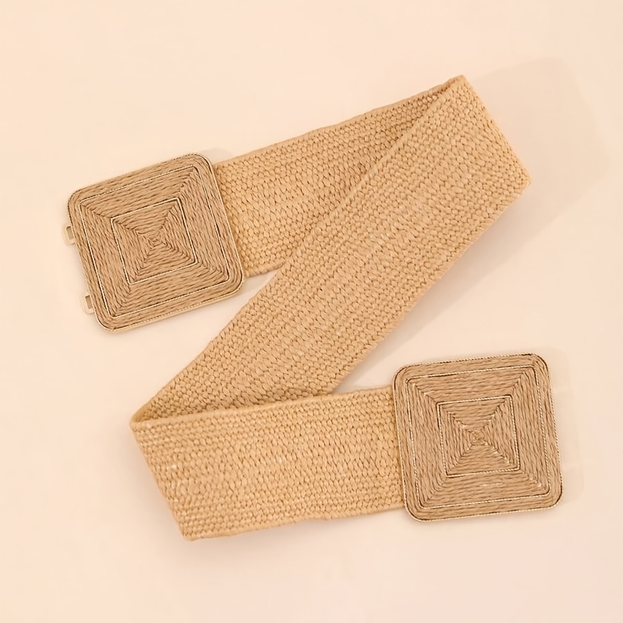 TEMU 1 Women' Raffia Grass Wrapped Metal Pp Grass Waistband