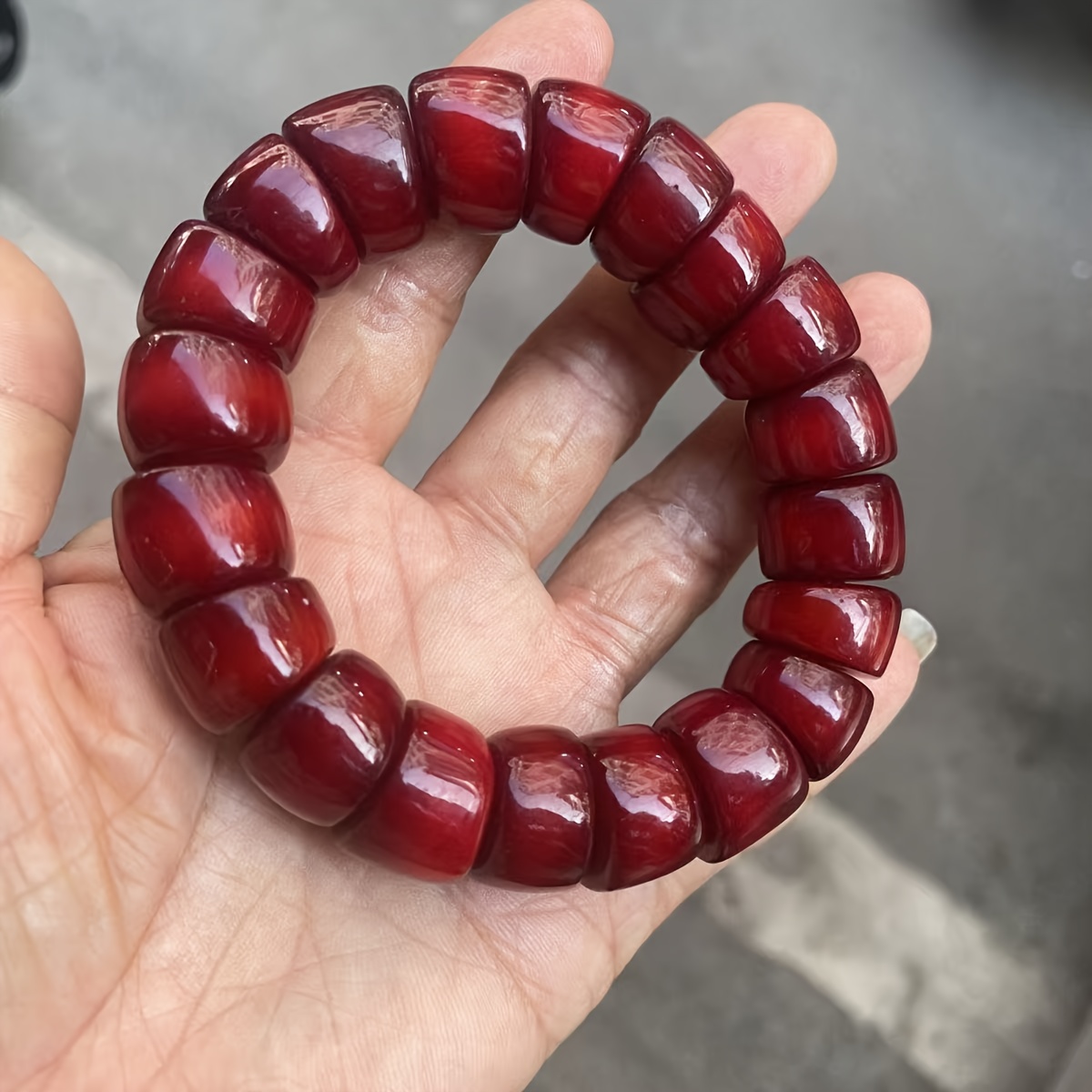 TEMU New Amber Cera Wax Aged Bead Fashionable, Trendy, High-end, And Elegant Couple's Bracelet