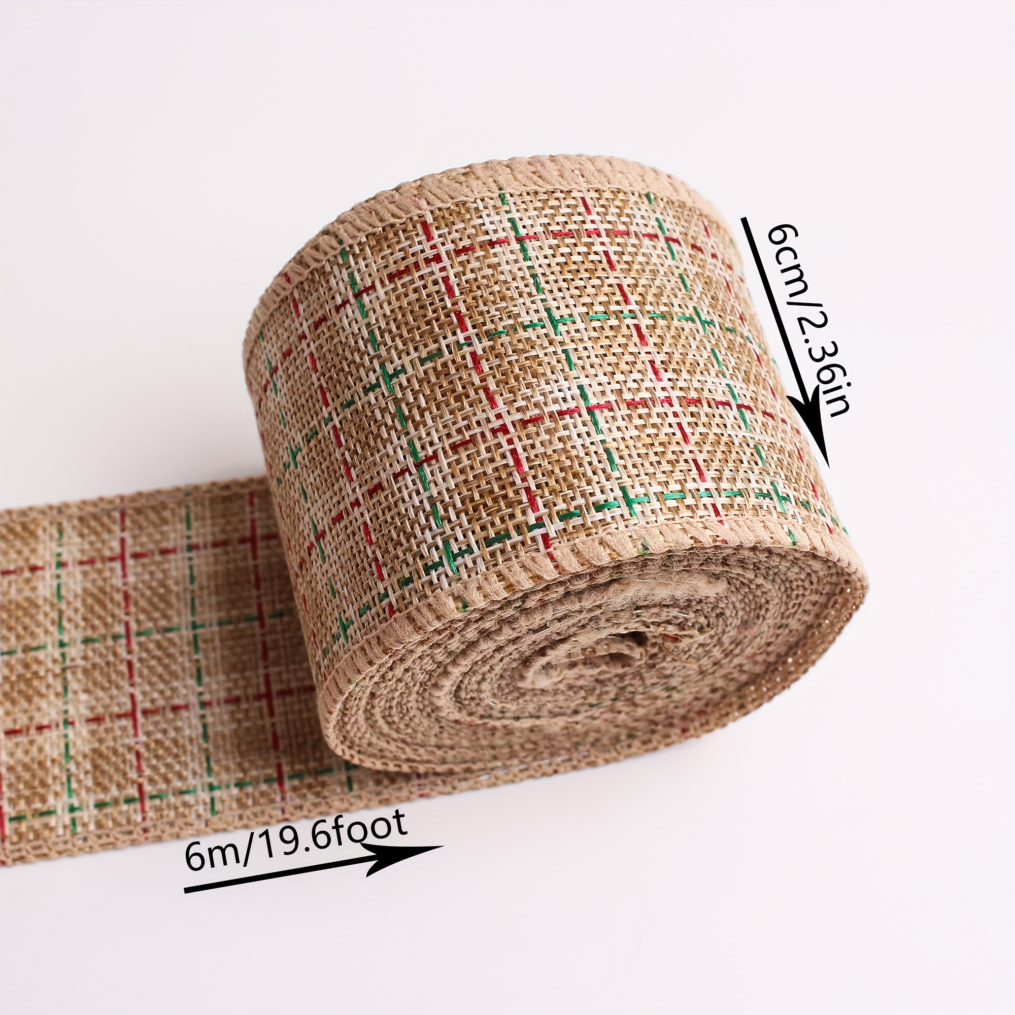 TEMU Rustic Burlap Ribbon Roll - 2.36