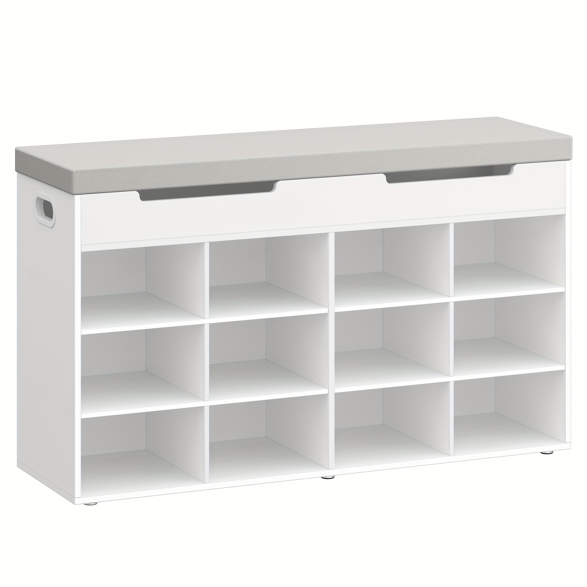 E-shop Schuhbank, Schuhschrank mit Sitzfläche, Bank mit Stauraum, 12 Fächer, abnehmbare Regale, geeignet für Wohnzimmer, Flur, Eingangsbereich,