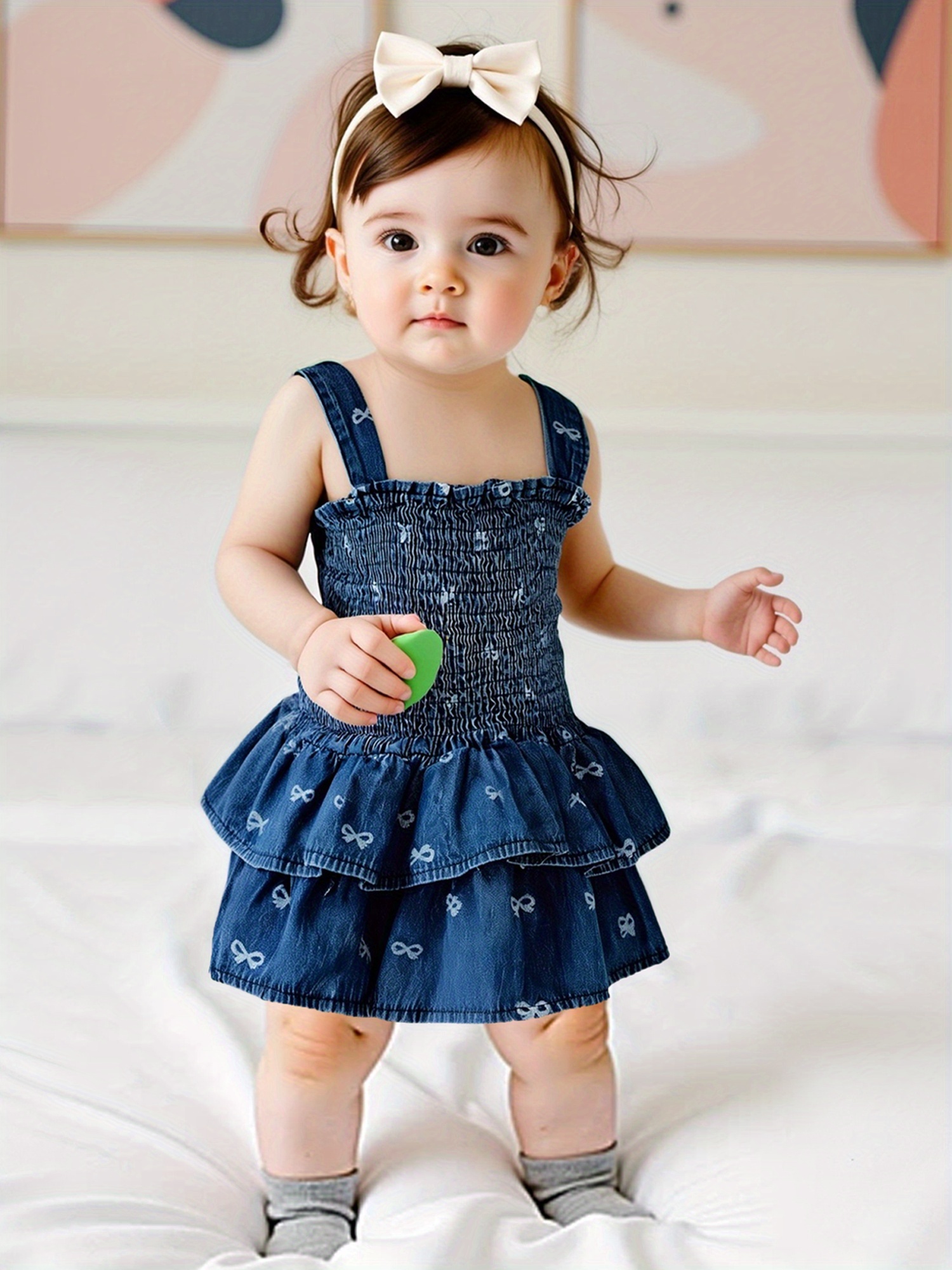 Baby Dress Blue Jean Romper Dress Baby Girls Summer Romper Dress