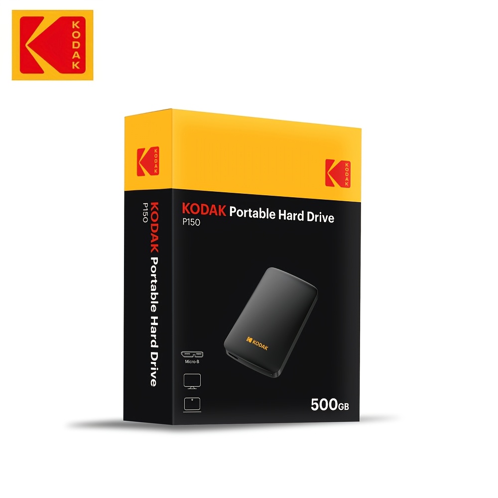 Kodak 2.5 Inch Portable External Hard Drive 500gb 1tb Usb 3.0 Storage Compatible For Ps5 Xbox Pc Desktop Macbook