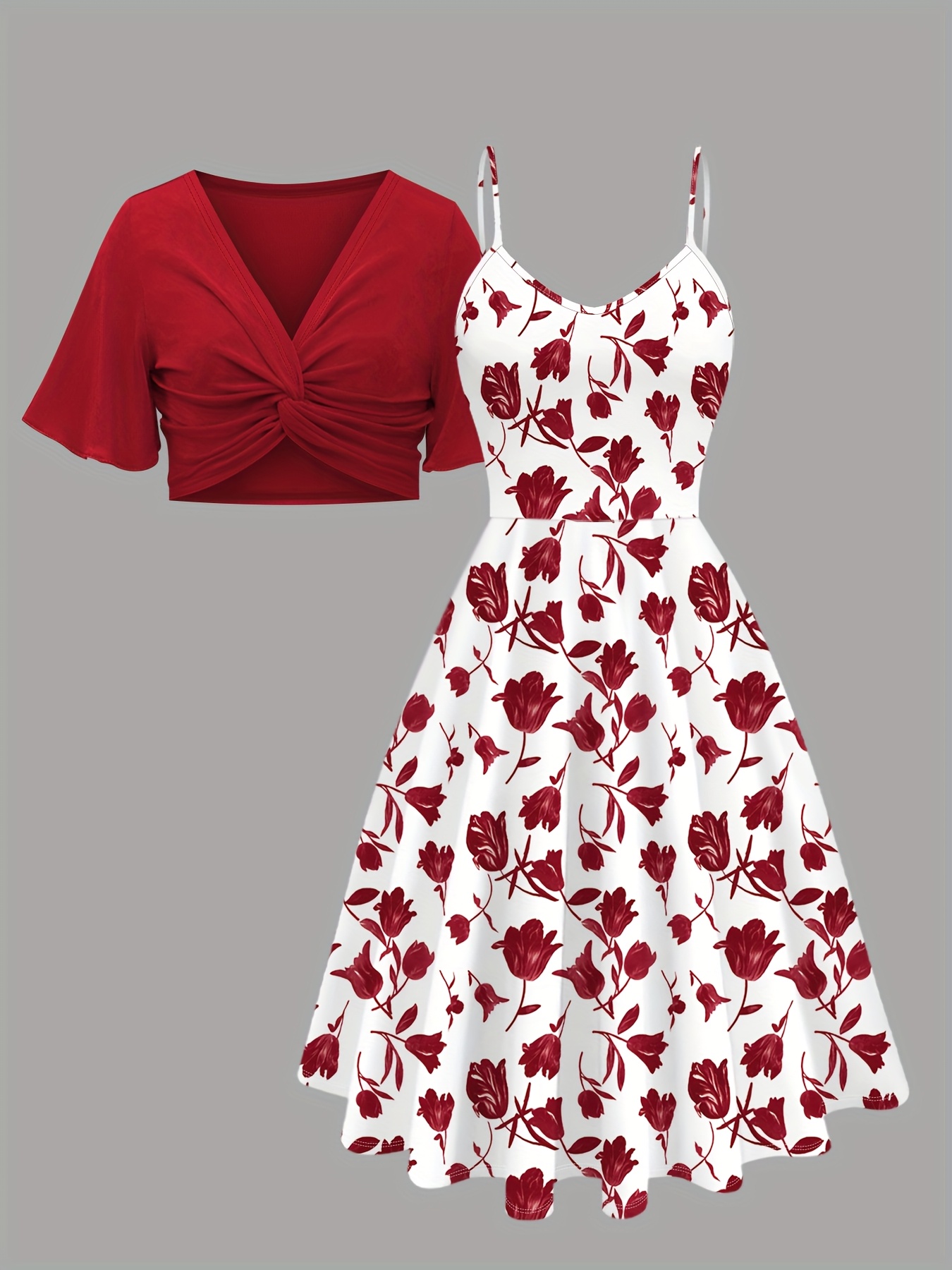 strapless open back dress Sweetheart Neck Starlit Cloud Mini Length Dress, Red / 2 main image 0