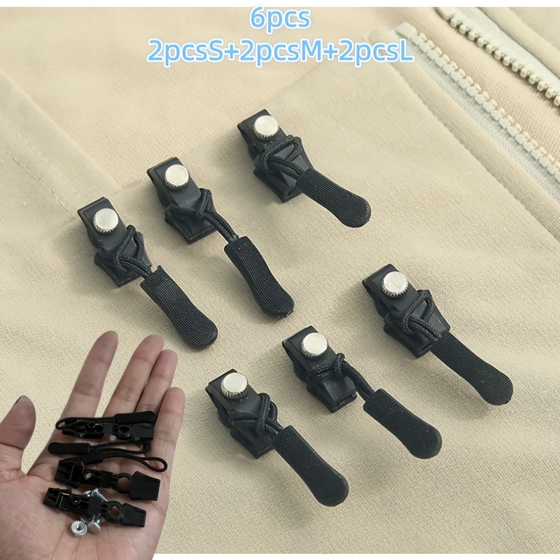 TEMU Kit de reparación de cremalleras, set de reparación instantánea de cremalleras, negro, tallas , ropa, equipaje, mochila
