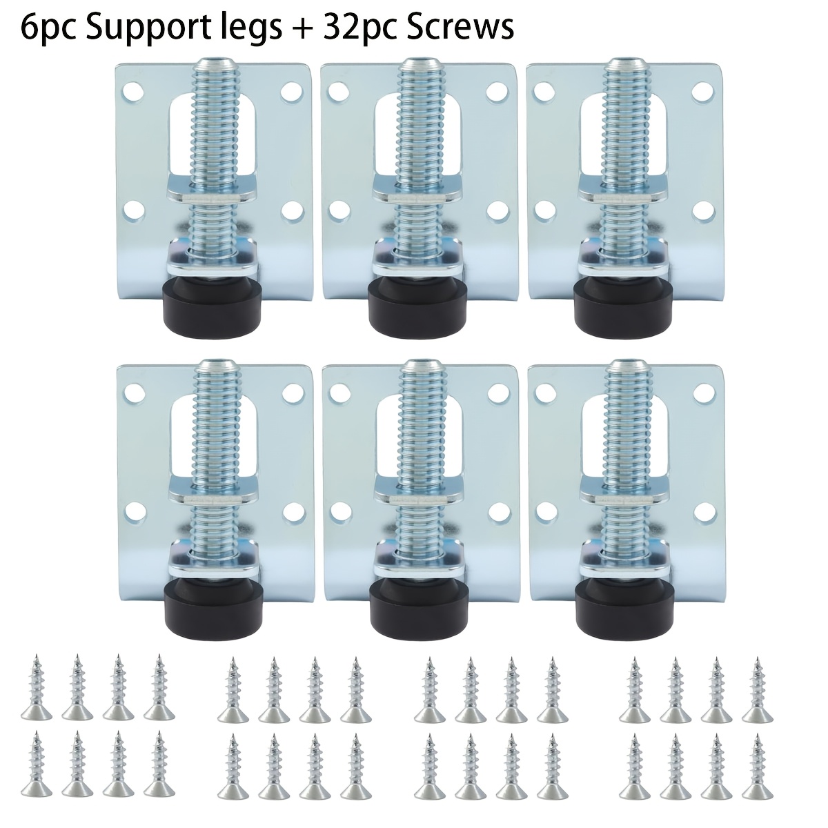 TEMU 38pcs Heavy Duty Adjustable Furniture Leveling Feet (6 Support Feet And 32pcs Screws), L-shaped Leveling Furniture Legs, Furniture Mounting