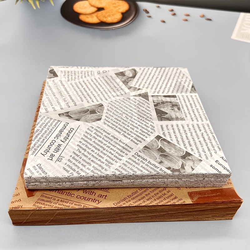 TEMU 47pcs Sheets Wax Paper Suitable For Burgers, Sandwiches, Fried Chicken Wrappers - Greaseproof Oil-proof Disposable Food Wrap With English