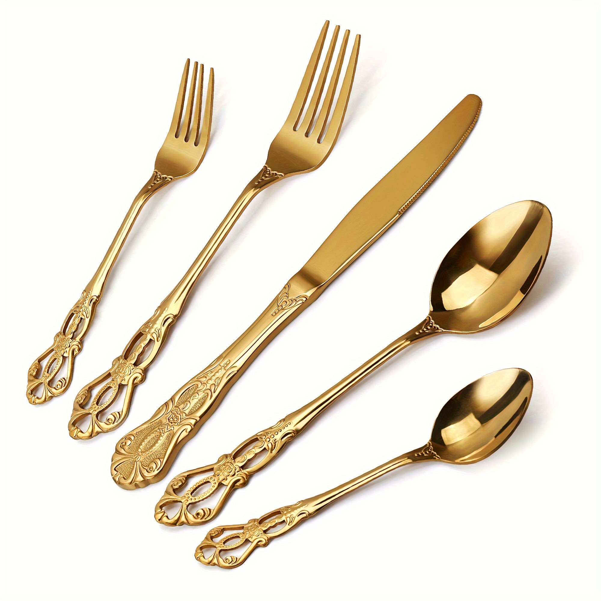 

Gold Silverware Set, Silverware Set For 4, Anti-rust Stainless Steel Flatware Set Including And Knife, Dishwasher Safe