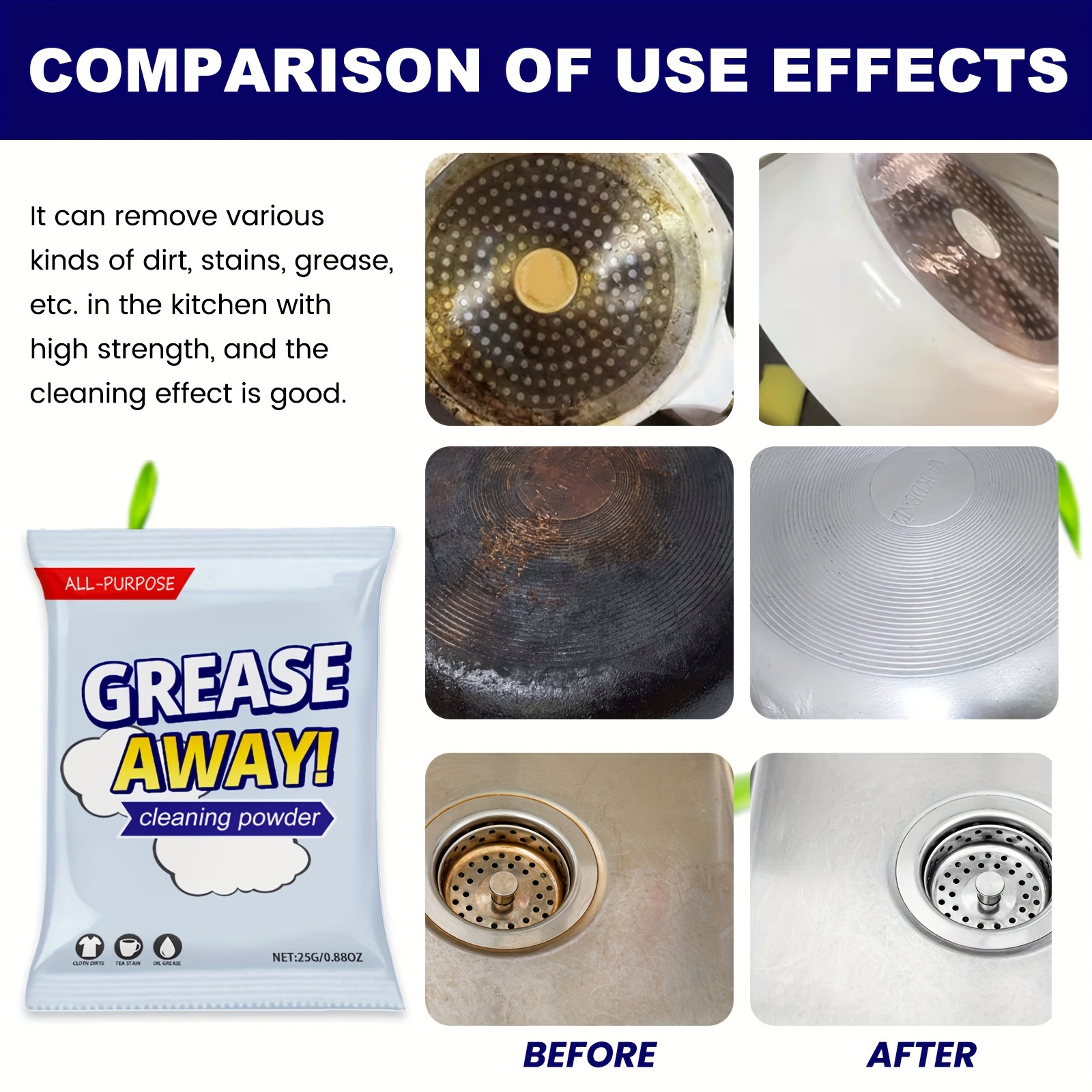 jue fish grease away all purpose cleaning powder powerful kitchen cleaner for greasy   oven racks and more details 3