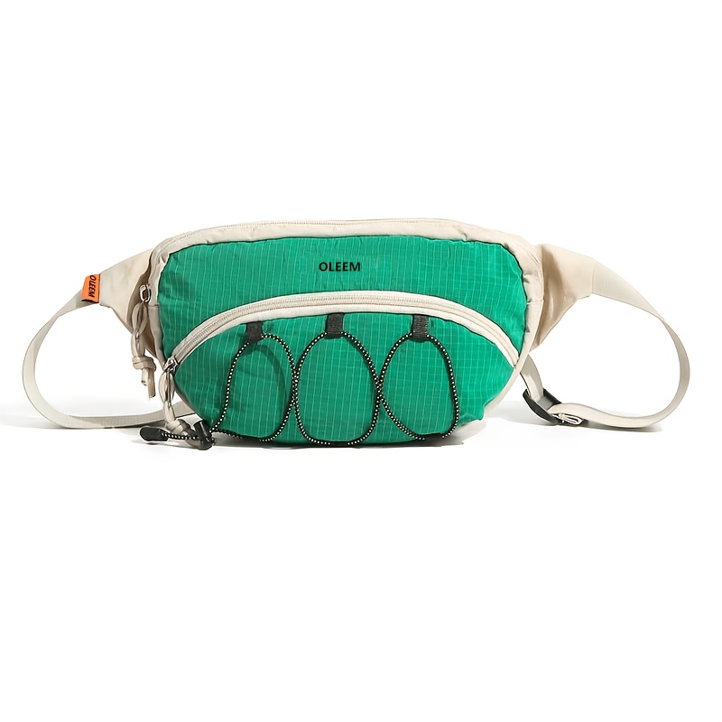 TEMU Sac Banane Techwear d'Extérieur Color-Block en avec Compartiments Multi-Couches, Design de Rangement, Sac de Poitrine, Sac Bandoulière Double ,