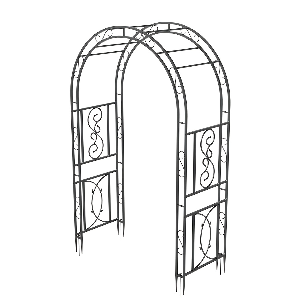TEMU Heavy Duty Iron Garden Vine Frame Stand Rustproof With Floor Prongs Metal Garden Arch Trellis For Climbing Plants Wedding Arches For Ceremony