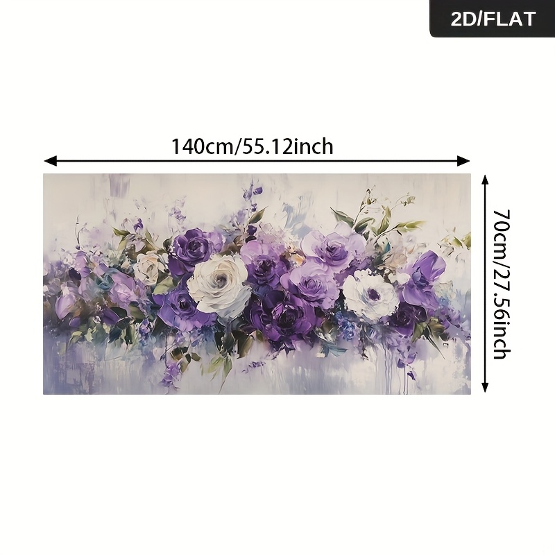 TEMU 1pc Large Modern Abstract Wall Art Suitable For Living Room - 1pc Frameless Minimalist Multicolor Flower Canvas Painting, Oversized Contemporary