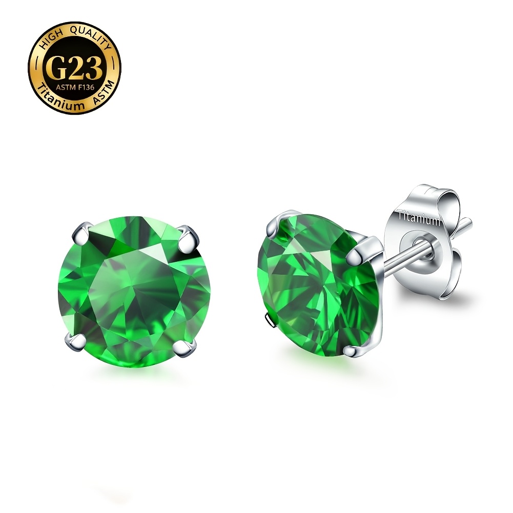 Unisex Simple Titanium Anti-Allergy Stud Earrings for Daily Wear
