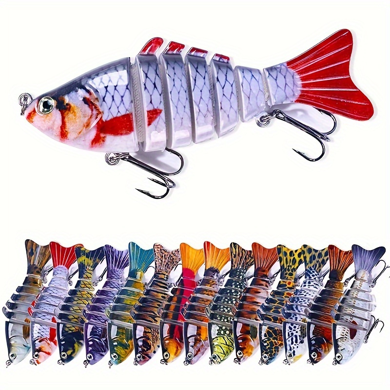 

15pcs Lifelike Fishing Lures For Bass, Trout, Walleye, Predator Fish - Realistic Multi Jointed Fish Popper Swimbaits - Spinnerbaits Lure Fishing Tackle Kits - Freshwater And Saltwater Crankbaits