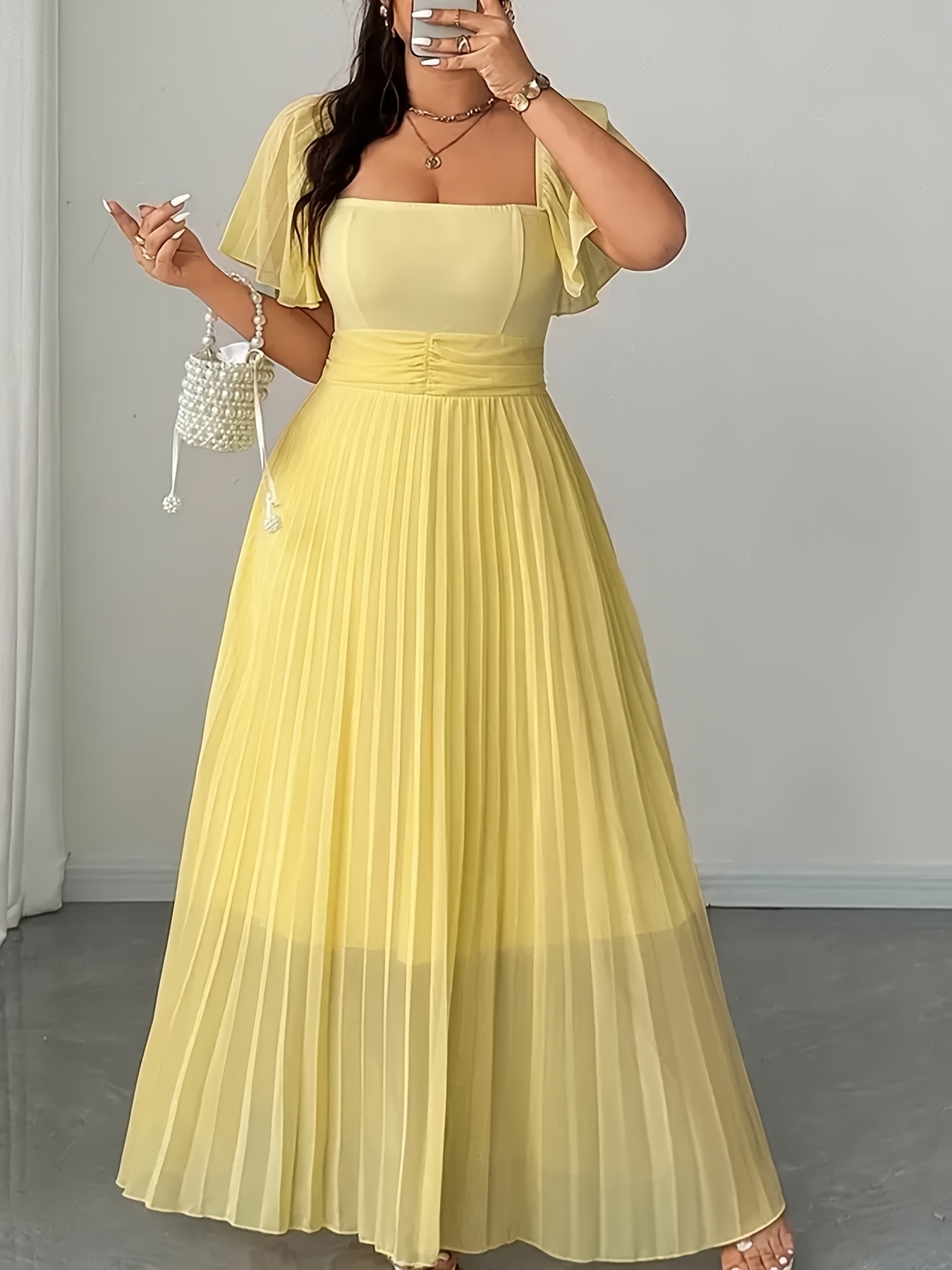 strapless open back dress Pleated Embellished Evening Gown