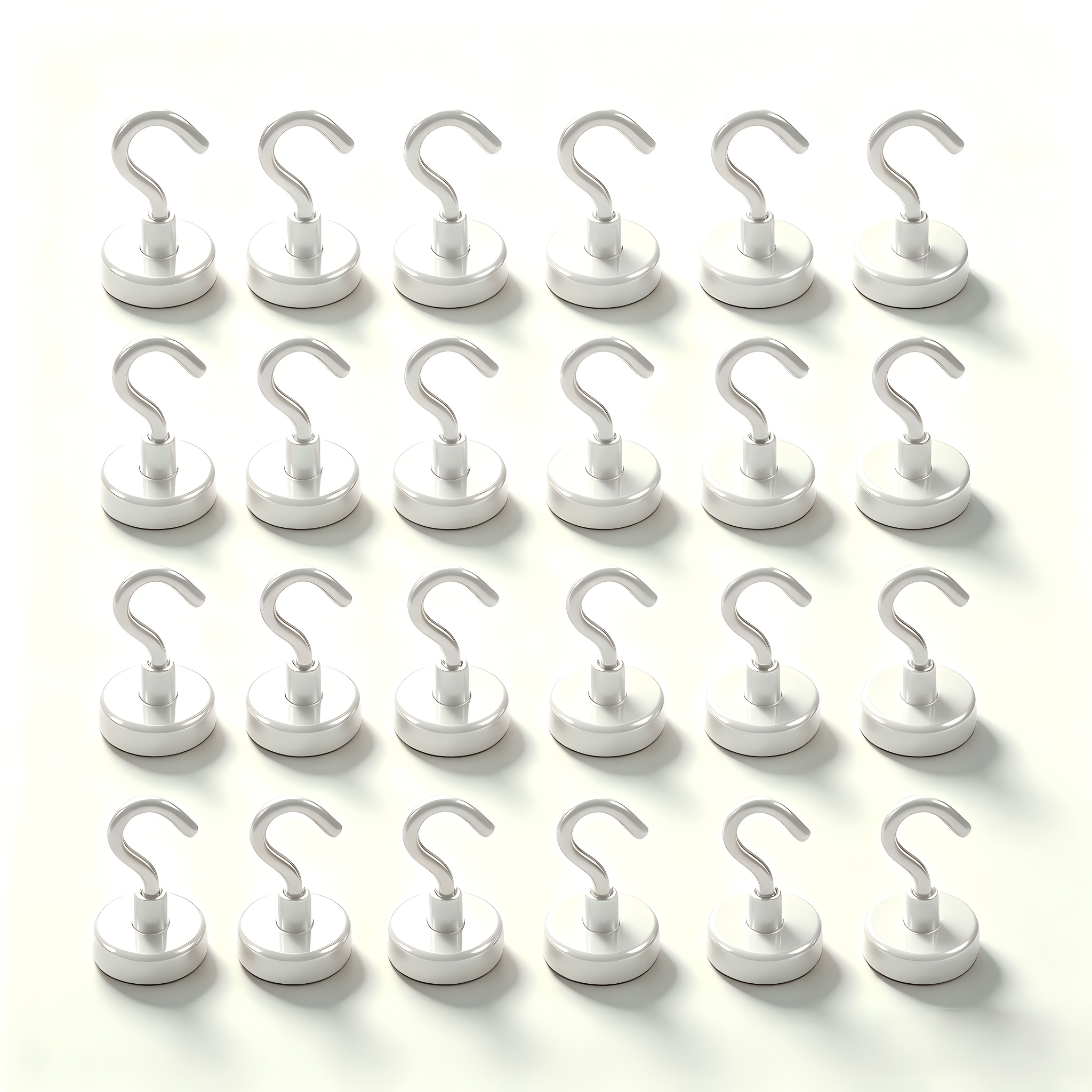 TEMU 24-count Upgraded E16 16mm Multicolor Neodymium Magnet Hooks, Heavy-duty Electroplated Magnetic Hooks, Suitable For Refrigerator, Kitchen And