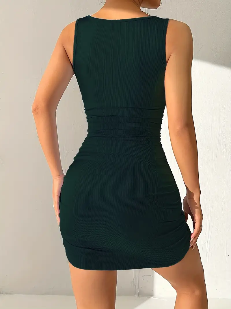 dark green tank dress House of Dagmar Knot Tank Dress