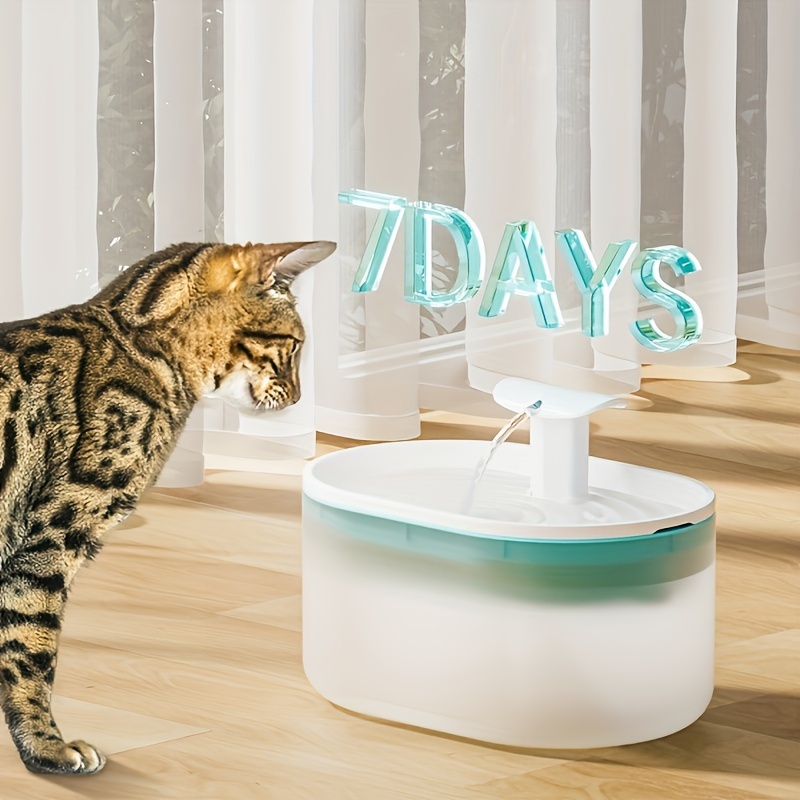 

Cat Water Fountain, 71oz/2.1l Ultra-quiet Pet Water Fountain, Indoor Use, Bpa Free, 2 Flow Modes, Visible Water Level Cat Drinking Bowl
