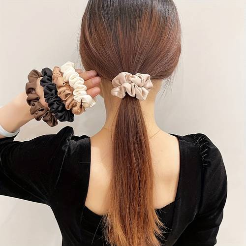 5pcs simple hair ties for women new style chubby sausage hair ties fabric large hair ties adult hair elastics