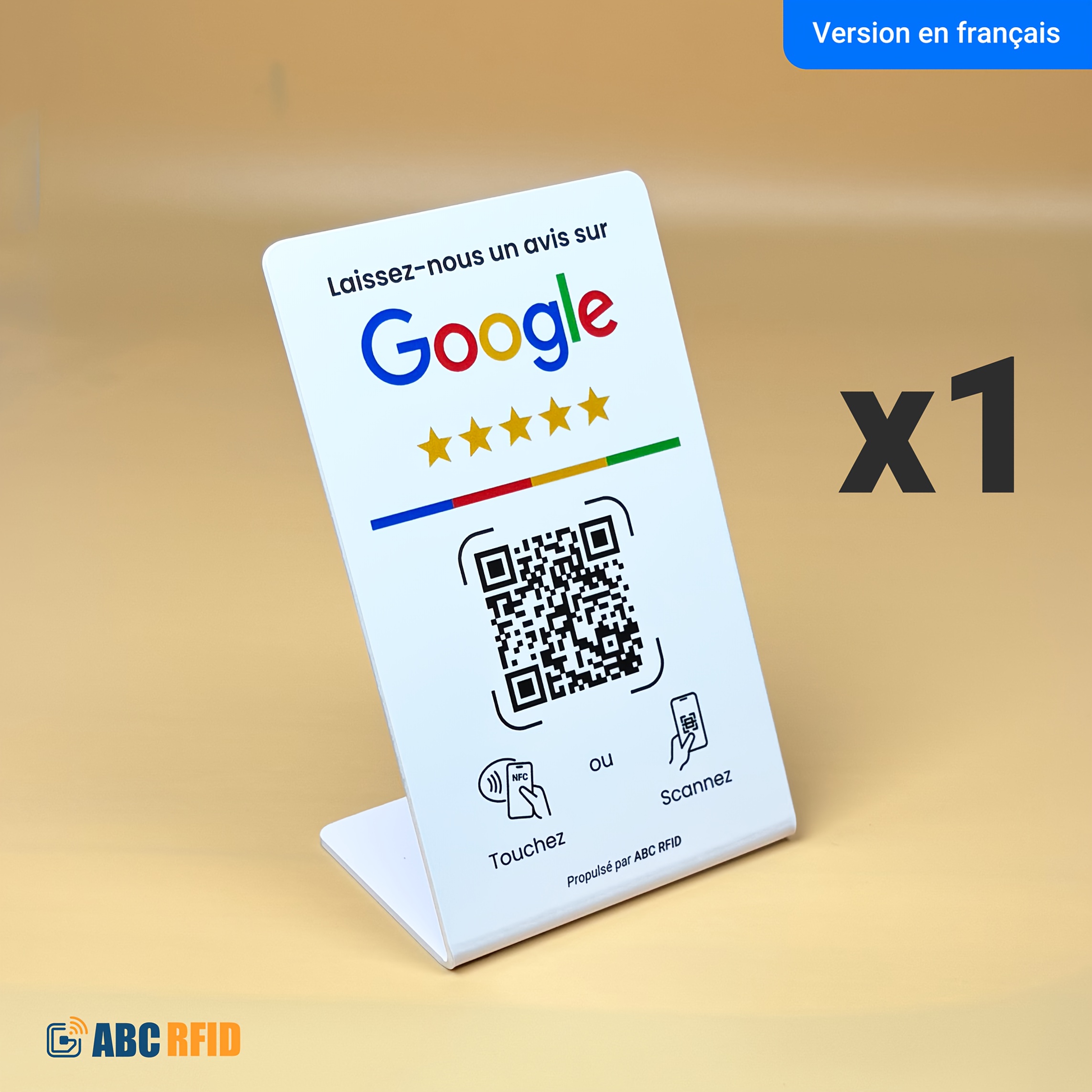 TEMU Support d'affichage pour Google Review, NFC Tap & Code QR Dynamique, Installation facile avec du de , Aucune application requise, Revoyez-,