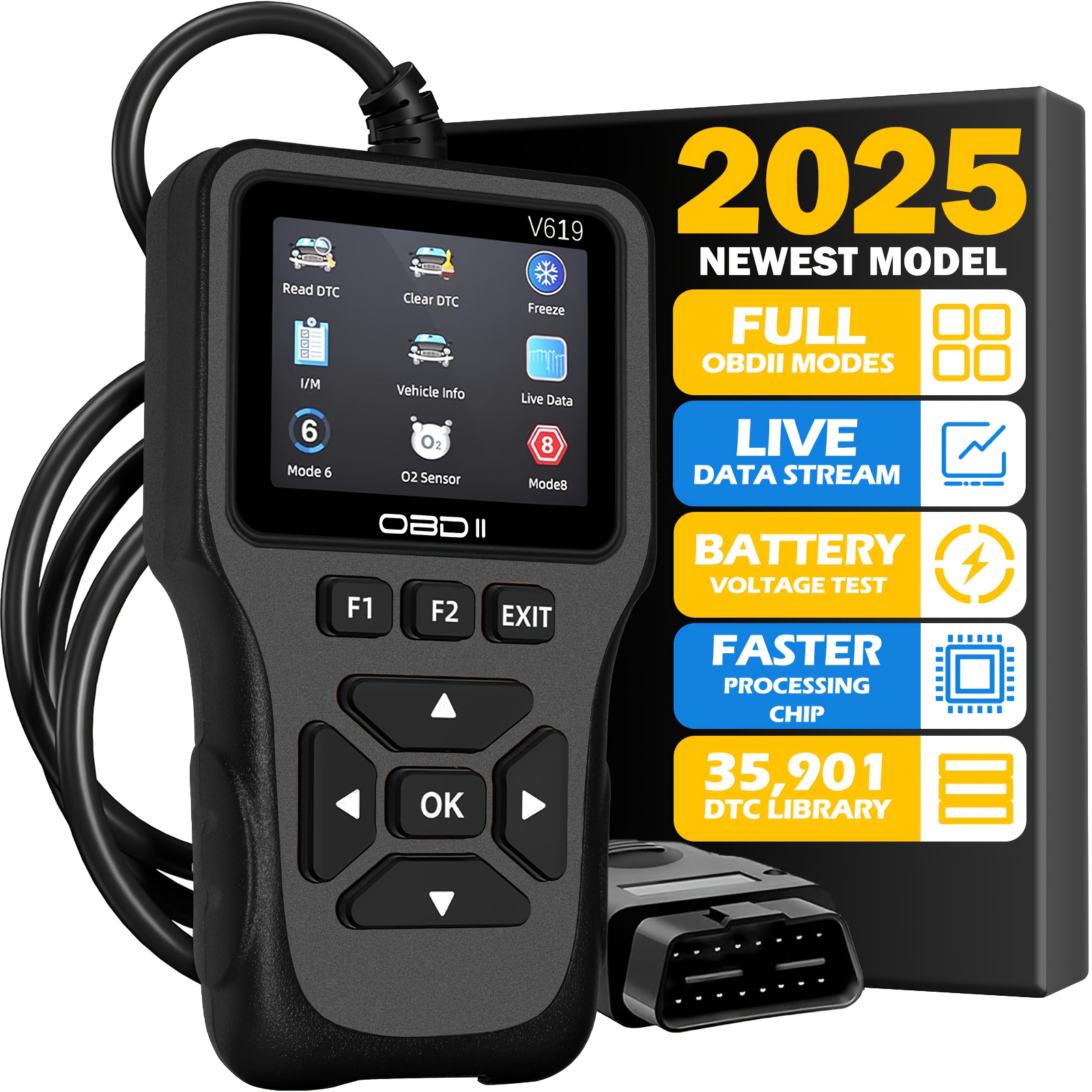   scanner diagnostic tool check engine code reader   scanner with reset mode 6 mode 8 i m readiness   engine light car diagnostic scan tool for all obdii car  
