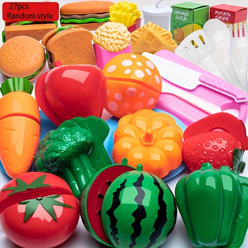 

Fruit Cutting Toys Simulate Vegetables, Fruit Pizza, Cake Basket Kids Play House Kitchen Toy Sets, Creative And Fun Gifts