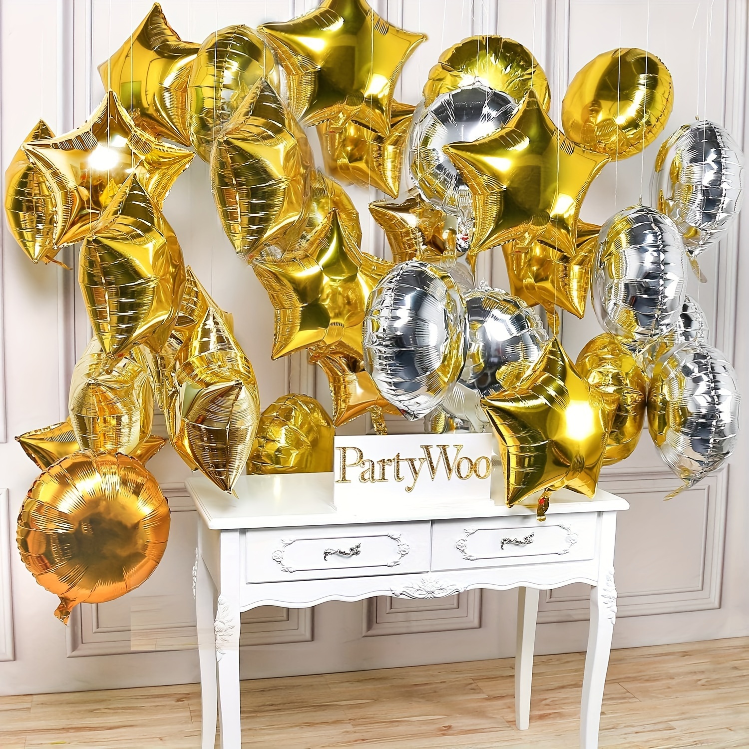 

15-pack Golden Star Balloons For Thanksgiving, Graduation, Weddings, Birthdays - Aluminum Film, No Electricity Needed, Ideal Party Supplies For Ages 14+