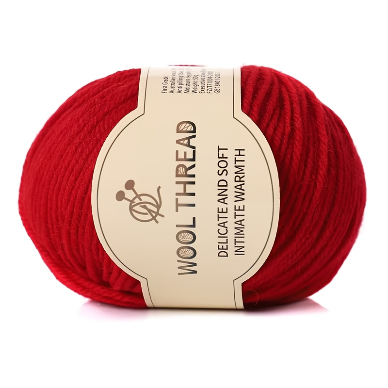 1roll 50g Medium Thick Thread Handmade Woven Scarf Australian Wool 70.00% Anti-pilling Fiber 30.00% 50g/1.76oz Merino Wool Thread Plush Thick Thread Soft Scarf Shawl Sweater