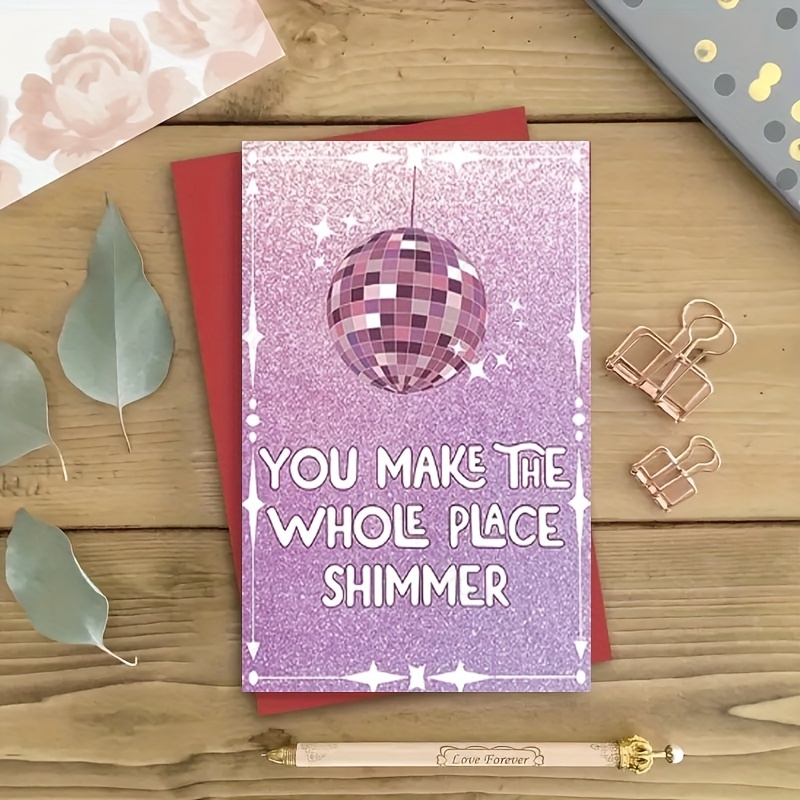 

Swiftie Fan : 'you Make The Whole Place Shimmer' Fun Birthday Card - Perfect Gift For Ts Enthusiasts, Cartoon-themed, Touch, Funny Birthday Card, Swiftie Fan, Ts, Gift