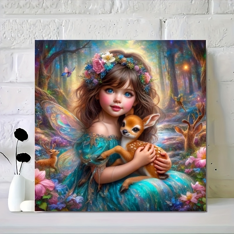 

Forest Deer & Fairy Diamond Painting Kit For Adults, Round Acrylic Diamond Art Set, Full Drill Diy Craft, 2-pack Home Decor Wall Art For Living Room, Bedroom, Study, Bathroom - 30x30cm (12"x12")