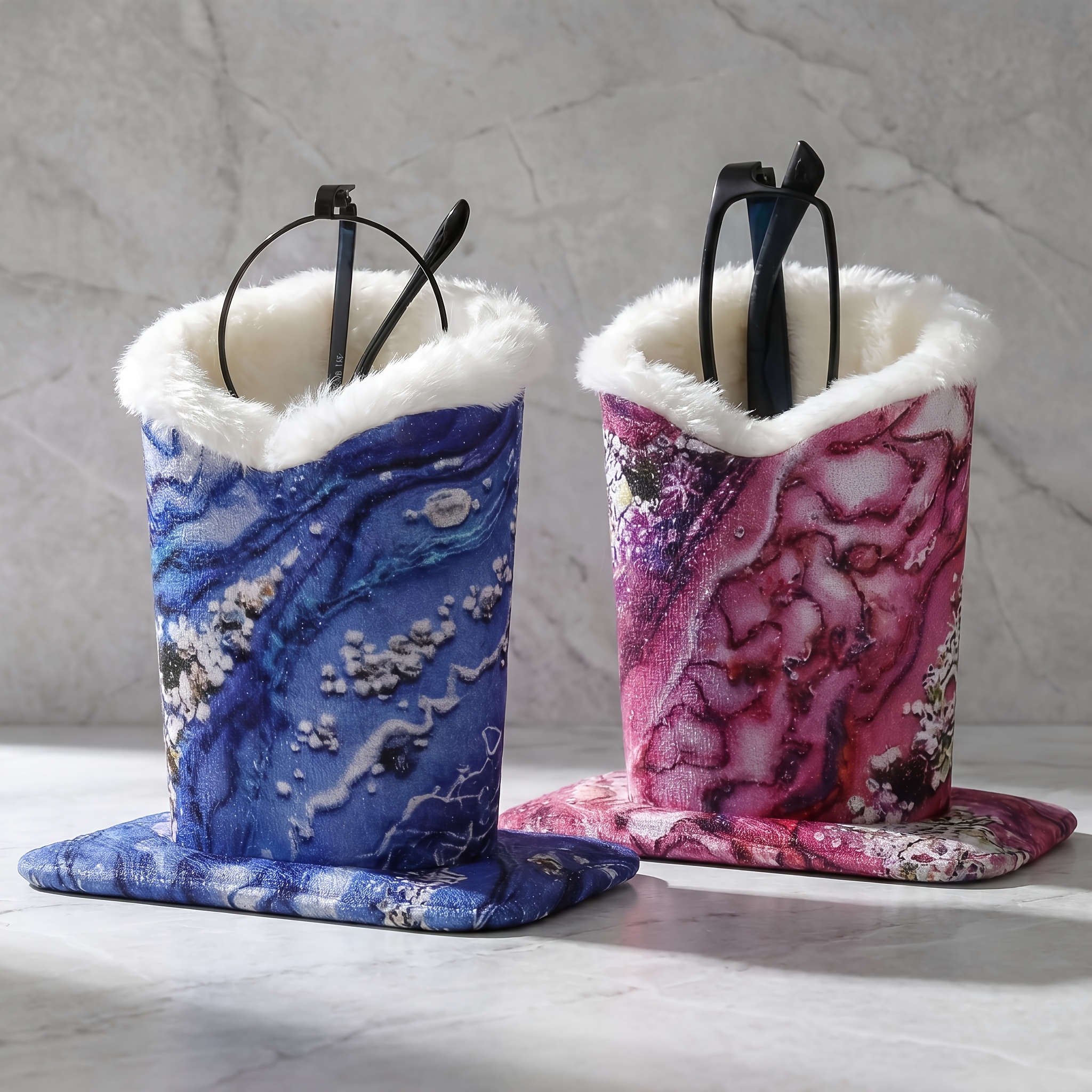Soft Plush Eyeglass Case Stand with Protective Cover