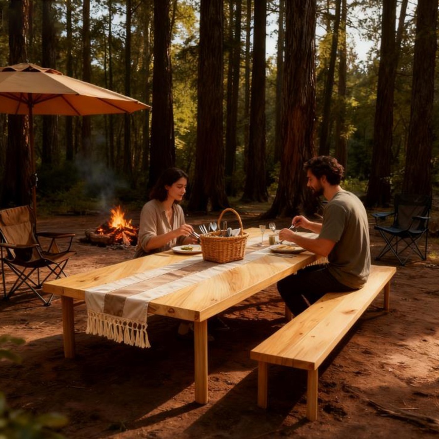 Foldable Beach Picnic Table, 60-inch Low-profile Wooden Portable Bohemian Style Travel Picnic Table, Suitable for Picnics, Beach, BBQ, Camping, Parties, Outdoor Dining, Gardens, And Other Indoor And Outdoor Occasions
