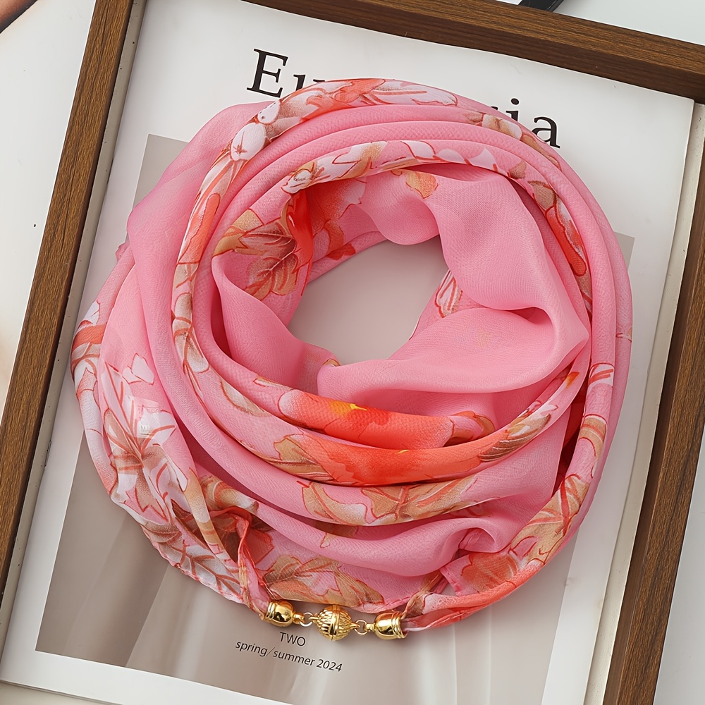 E-shop Damen Bohemian Blumenmuster Schal – Leicht warm für alle Jahreszeiten, goldene Quasten-Design, modisches multifunktionales Outdoor-Accessoire,
