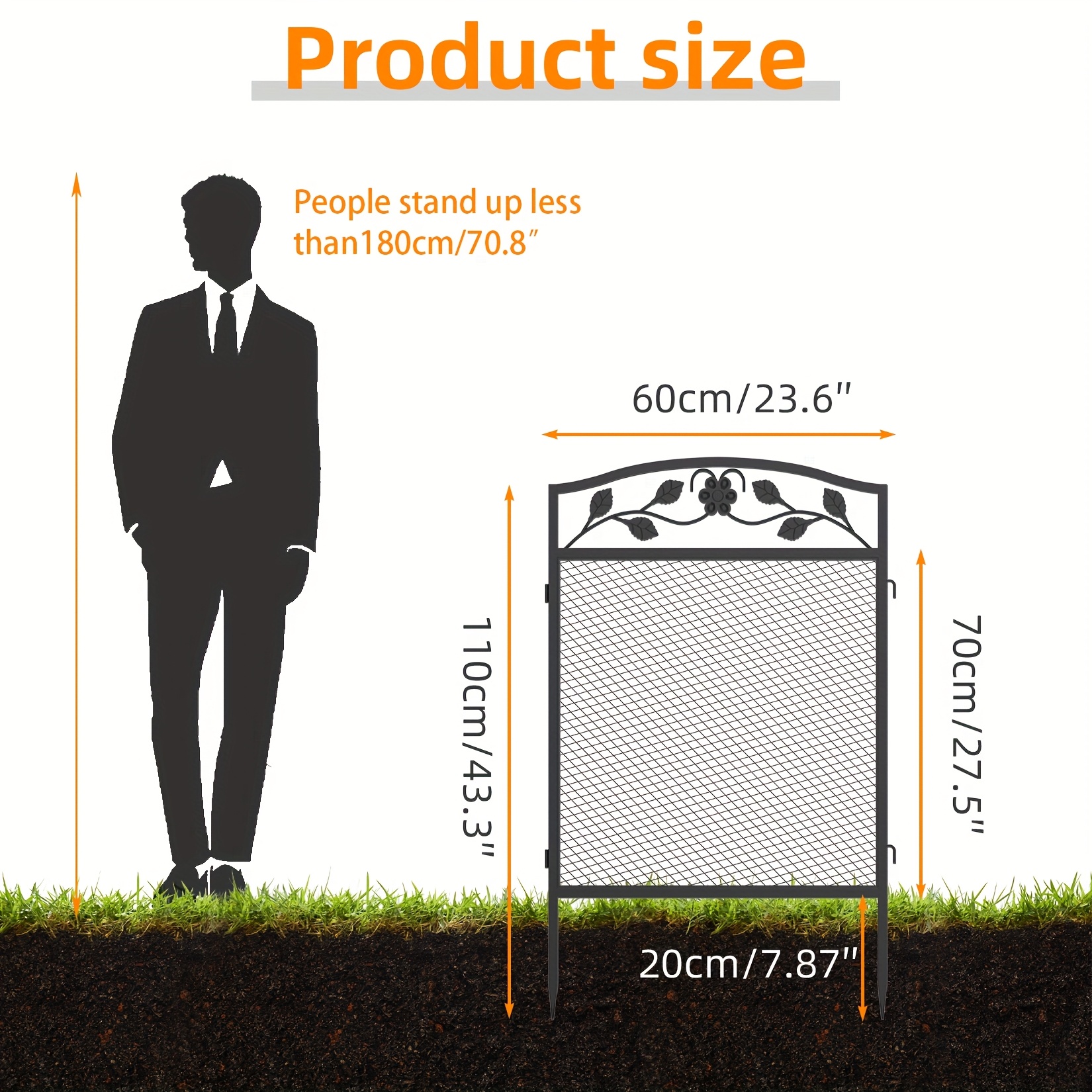 TEMU Heavy Duty 5 Panels Dog Pen, Pet Puppy Exercise Pen, Garden Fence, Black Metal Garden Barrier Decorative, Animal Barrier For Outdoor Yard Patio