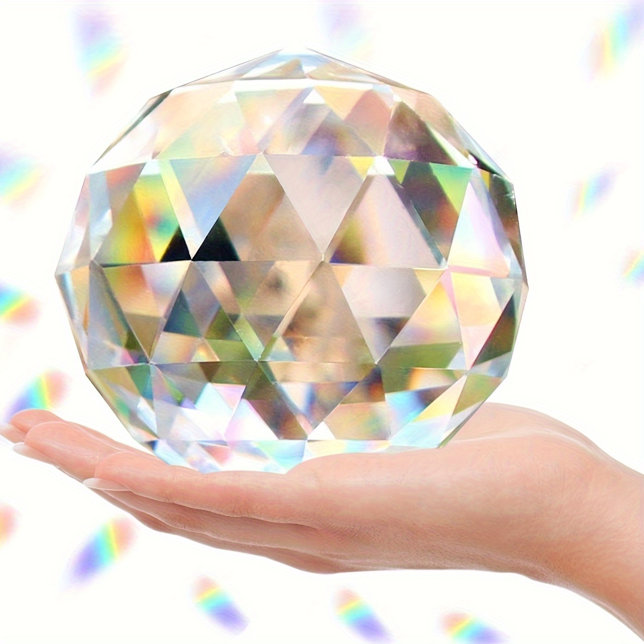 

80mm Crystal Glass Sphere With Rainbow Prism - Perfect For Windows, Home Decor, Office, Coffee Shops, And More - Romantic And Elegant Gift