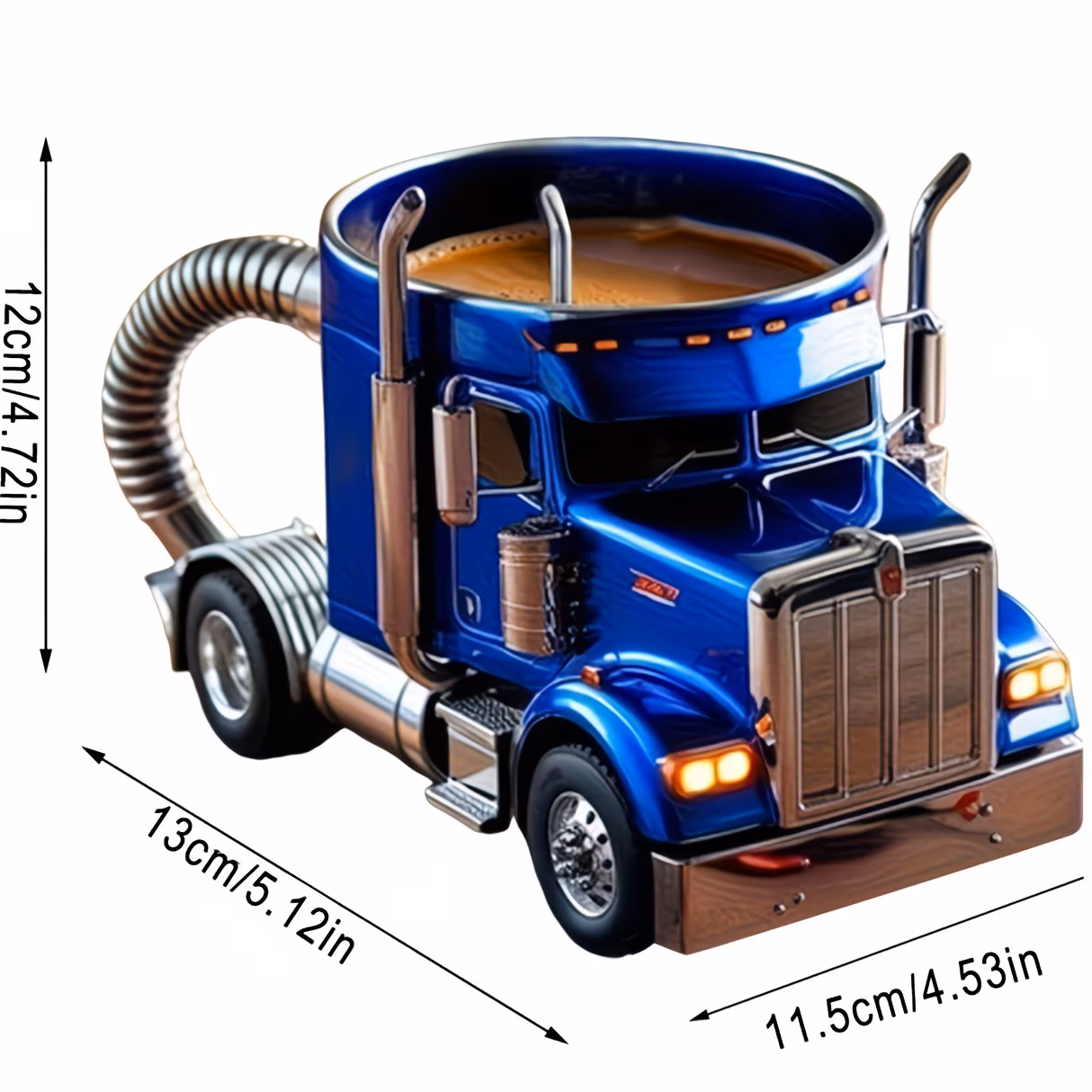 mugs coffee cups handcrafted truck shaped coffee cup reusable abs plastic black indigo colors a gift for truck drivers and enthusiasts exquisite design details decorative truck cup 1