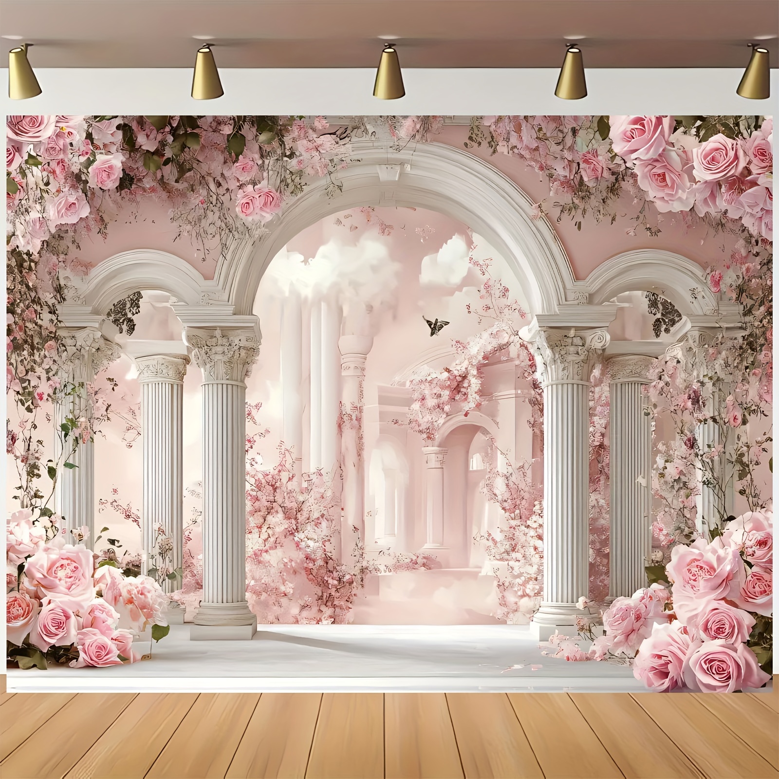 

Arch & Polyester Backdrop - Parties, Photo Booths, And Home Decor | No Power Needed, Bedroom & Office Decor, Universal Holiday Decoration, Party Banner