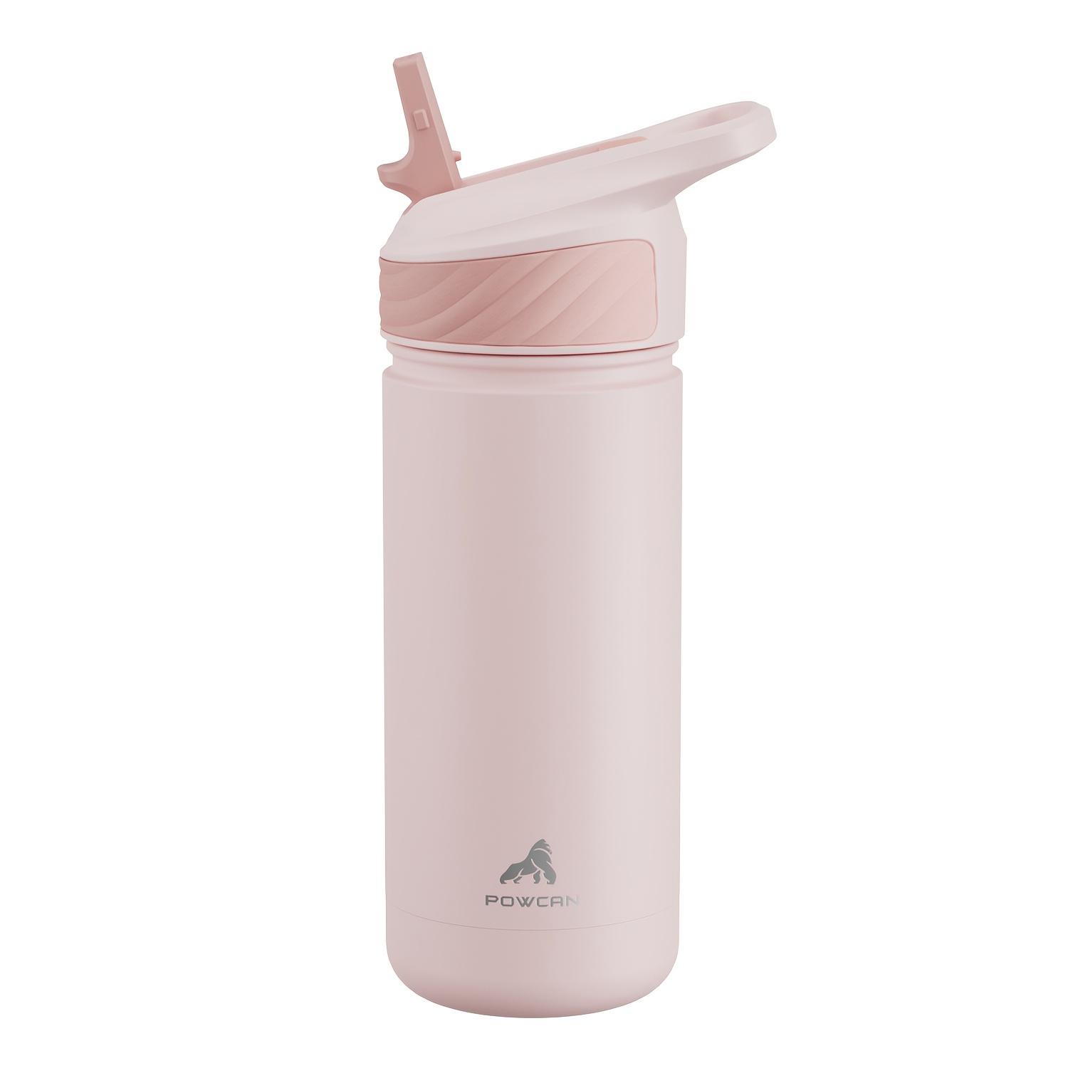 Image of Powcan 18oz Stainless Steel Insulated Water Bottle Double Wall Insulated Bottle Travel Mug With Straw Lid, Leakproof Reusable With Handle, Sports Drinking Cup For Gym, Office, Or Car Use