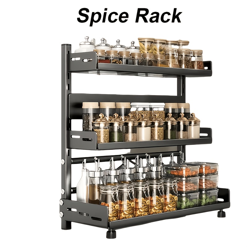 TEMU 3 Tier Spice Rack Condiment Storage Rack Space-saving Countertop Suitable For Home Kitchen Multiple Scenes Use