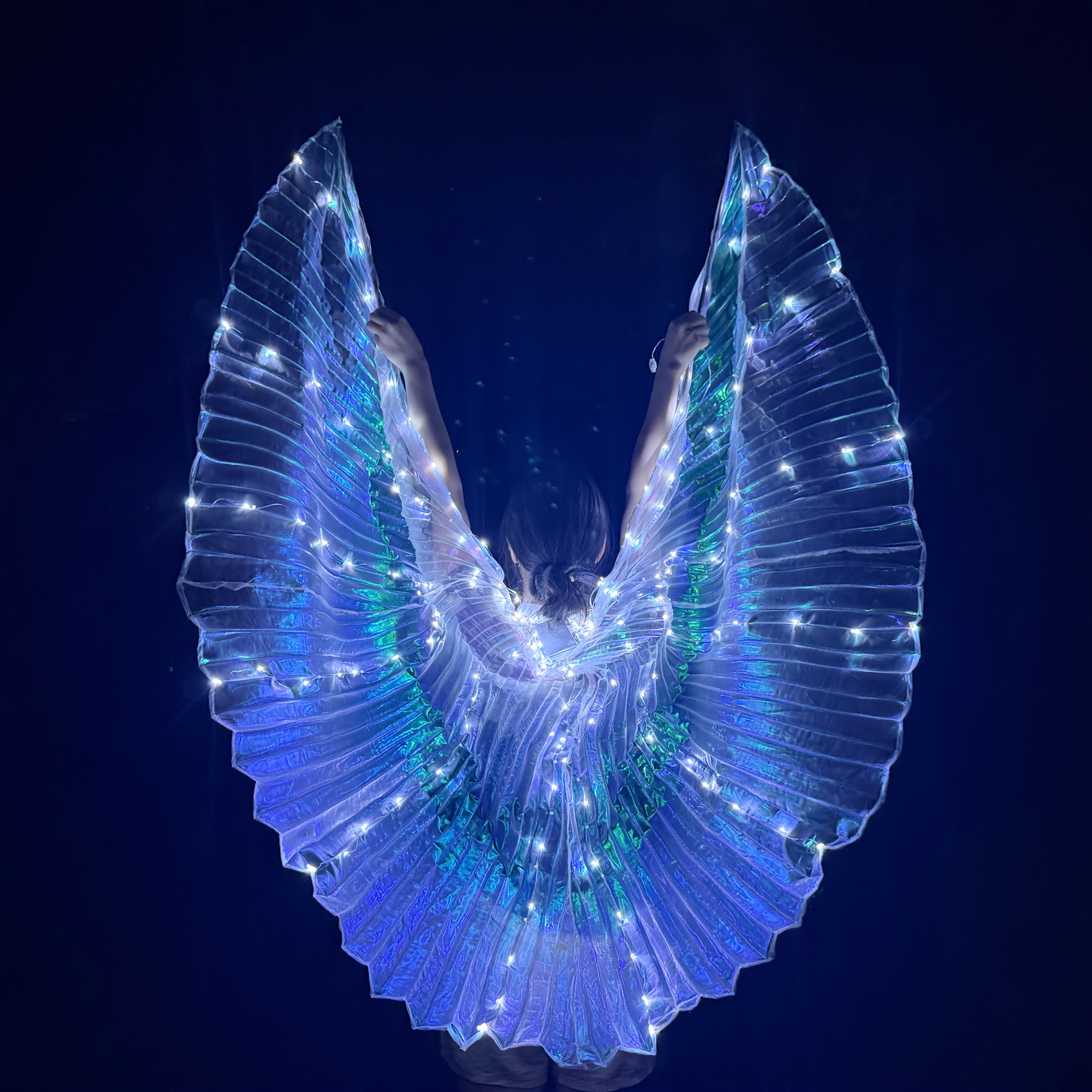 Image of 1pc Led Light Up Wings Luminous Angel Wings For Party Festival Stage Performance Cosplay Costume Glowing Led Wings Battery Not Included