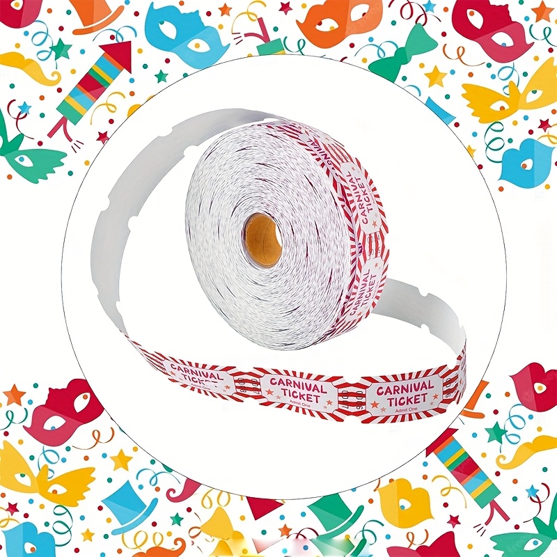 TEMU 1000pcs Carnival Roll Tickets Raffle Tickets Single Roll Carnival Party Tickets Carnival Theme Party Decorations For Carnival Party